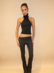 ASYMMETRICAL FLAZE LEGGINGS - BLACK