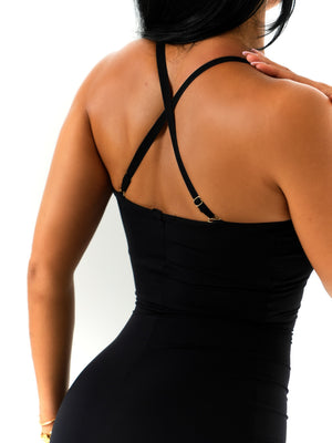 SHORT BLACK SHAPED HOURGLASS DRESS