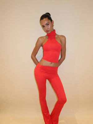 ASYMMETRICAL FLAZE LEGGINGS - PINK