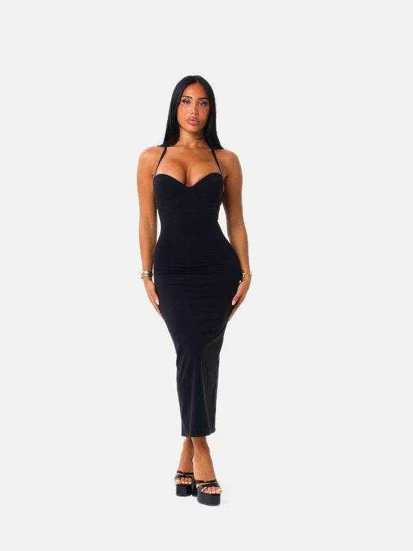 BLACK SHAPED HOURGLASS DRESS