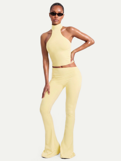 LEGGING ASYMÉTRIQUE ÉVASÉE - JAUNE