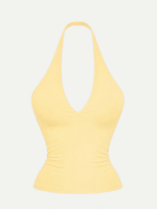 TOP HALTER BUTTER YELLOW