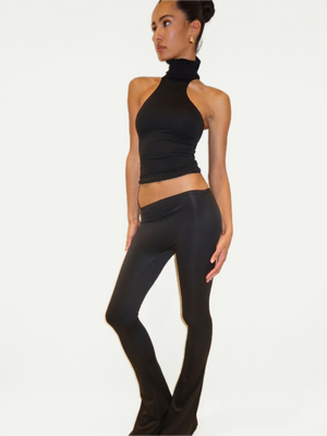 ASYMMETRICAL FLAZE LEGGINGS - BLACK