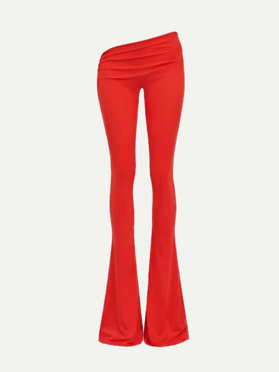 LEGGING ASYMÉTRIQUE ÉVASÉE - ROUGE