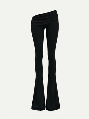ASYMMETRICAL FLAZE LEGGINGS - BLACK