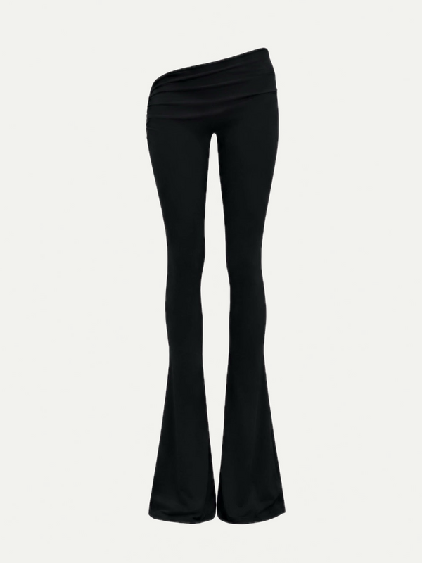 ASYMMETRICAL FLAZE LEGGINGS - BLACK